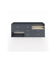 Hyperion Konsol 2 Raflı 7 Çekmeceli  220x44x99 Antrasit-Aytaşı/Antrasit