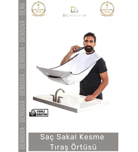 #TıraşÖrtüsü Vantuzlu Pratik Ev Tipi Kıl Toplama Önlüğü Apronu Saç Sakal Kesme Beyaz Tıraş Örtüsü