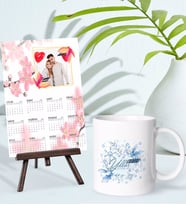 BK Gift Kişiye Özel Yılbaşı Tasarımlı Kupa Bardak ve 13x18cm Fotoğraf Kartlı Şövaleli 2024 Takvim Hediye Seti-48