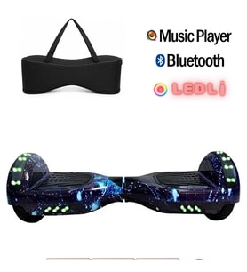 Elektrikli Kaykay Hoverboard Full Ledli Bluetooth Hoparlörlü 6.5 Inch Çanta Hediyeli D12