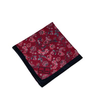 Mim Eşarp Prime Pamuk Çiçek Desenli Eşarp 90x90 cm (Bordo-Siyah)
