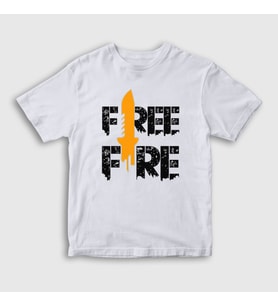 Presmono Unisex Çocuk Beyaz Knife V2 Free Fire T-Shirt 233093tt (Beyaz)