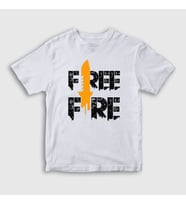 Presmono Unisex Çocuk Beyaz Knife V2 Free Fire T-Shirt 233093tt (Beyaz)