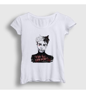 Presmono Kadın Beyaz Hate XXXTentacion T-Shirt 47937tt