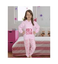 Kız Çocuk Interlok Pembe Pijama Takımı