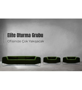 Elite Yeşil Kumaş Ofis Kanepesi