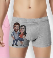 BK Gift Kişiye Özel Karikatürlü Eğlenceli Erkek Boxer Serisi - Model 1