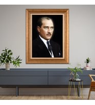 Altın Varaklı Paspartulu Çerçeveli Tablo rv1471