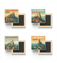 San Marino San Marino - 4 adet - 9x9 cm Buzdolap Magneti
