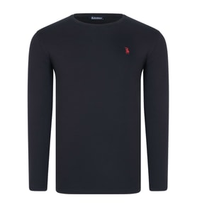 T8588 DEWBERRY BİSİKLET YAKA UZUN KOL T-SHIRT-AÇIK SİYAH (Karışık)