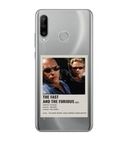 Huawei P30 Lite Uyumlu Hızlı ve Öfkeli Minimalist Poster Desenli Şeffaf Telefon Kılıfı
