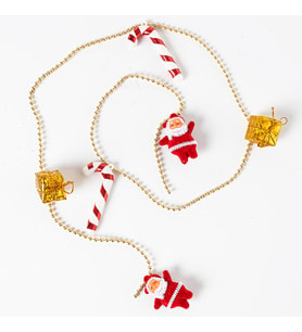 Yılbaşı Noel Baba Zincir Garland Süs 100 cm