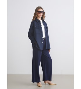 LCW Modest Lacivert Loose Fit Geniş Paça Kadın Pileli Pantolon