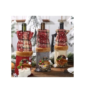 Yılbaşı Temalı Şarap Kılıfı Çantası Noel 1 Adet