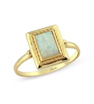 Opal Kare Taşlı Altın Yüzük (Gold)