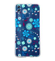 Huawei Honor 8x Uyumlu Kapak Flowers Tasarımlı Şeffaf Silikon Kılıf