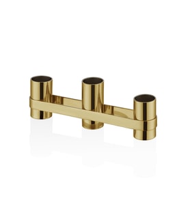 Satürn - Şamdan - 3 lü - Titanyum Gold
