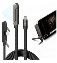 Örgülü To Kablosu - Katlanabilir Telefon Standlı - Hızlı Destekli - 240W