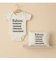 Pia Baby B23 %100 Pamuk BABAM Yazılı Bebek Body Ve Yastık Kılıfı (Ekru)