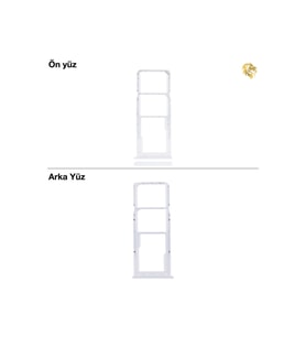 Samsung Galaxy A21S Sim İç Yuvası Çiftli ile Uyumlu Beyaz Çiftli sim yuvası ikili sim tepsisi çiftli sim aparatı dual sim çekmecesi
