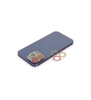 Apple iPhone 12 Pro Max Renkli Kamera Lens Koruma Cam - Turuncu-Kırmızı