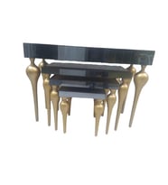 Dresuar-Zigon 13873 TOMBUL Model Kayın MDF tabla Parlak GOLD renk Füme cam Kaplam
