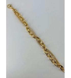 Zirkon Taşlı Pirinç Bileklikler 17+4 Cm - Kbl0376