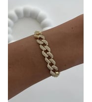 Özel Seri Zirkon Taşlı Gurmet Tasarım Gold Shiny Bileklik