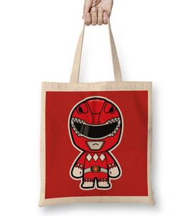 Chibi Red Ranger Power Ranger Bez Çanta Uzun Saplı