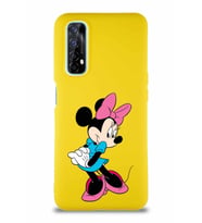 Realme 7 Soft Premier Kapak Minnie Mouse-F Tasarımlı Silikon Kılıf - Sarı (Şeffaf)