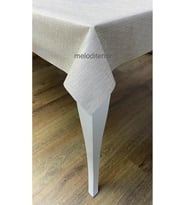 elyaf Astarlı kaymaz kumaş görünümlü pvc muşamba masa örtüsü silinebilir Bej 100 x 140