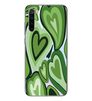 Redmi Note 8 Uyumlu Yeşil Kalp Desenli Şeffaf Telefon Kılıfı
