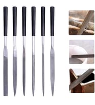 Hobi Ege Seti 6 Parça Mini Eğe İğne Model Demir Metal Törpü Eğe 18 Cm Metal Elmas Gümüş  İğne Seti