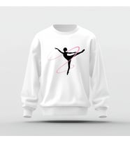 Gymnastic Girl Basic Sweatshirt (Beyaz)