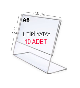 HEROGLAS(10ADET) A6 L Tipinde Yatay Masa Üstü Şeffaf Pleksi / Föylük-Fiyatlık-Menü-Broşürlük