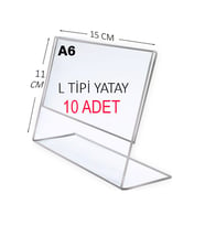 HEROGLAS(10ADET) A6 L Tipinde Yatay Masa Üstü Şeffaf Pleksi / Föylük-Fiyatlık-Menü-Broşürlük