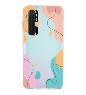 Xiaomi Mi Note 10 Lite Uyumlu Kapak Karışık Renkler Tasarımlı Şeffaf Silikon Kılıf