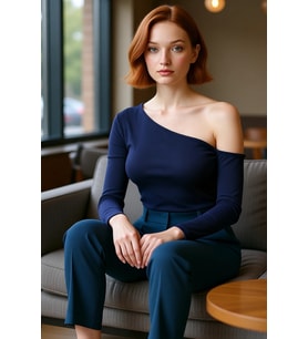 Kadın Asimetrik Yaka Düşük Kol Fitted Örme Bluz Uzun Kollu Crop Kesim Cool Comfort Tarzı İlkbahar