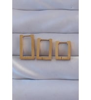 316L Çelik Gold Renk Dikdörtgen Küpe Seti 5886 - SSSSSS5311-8691