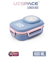 Uzspace 600 ML Çorba Kaseli-Çelik Kaşık Çatallı Paslanmaz Çelik Bento Lunch Box Yeni Nesil Sefer Tası-FFLBOX8021600 (Lacivert)