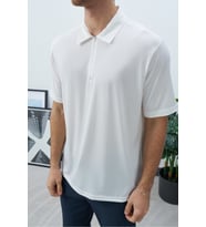 Polo Yakalı Fermuarlı Fresh Vizkon T-Shirt - Tiril Tiril Esnek