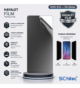 SChitec VIVO S15 Uyumlu Ön Yüzey Hayalet Privacy Hidrojel Ekran Koruyucu