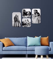 Kisiye Özel 4 Fotografli Kolaj Tablo Duvar Dekorasyonu (Siyah Beyaz)