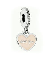 Nur Silver With You Sallantılı Kalp Gümüş Charm NUR-BL09092