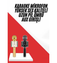 Karaoke Mikrofon Dahili Hoparlörlü Sd-usb-aux Girişli Bluetooth Hoparlör