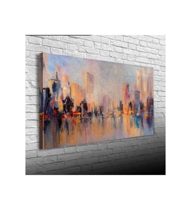 Renkli Kayıp Şehir Canvas Tablo (60x120)