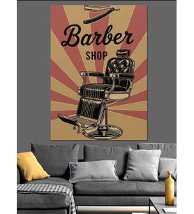 Berber Koltuğu Vintage Poster Dekoratif Kanvas - Mdf Ahşap Tablo
