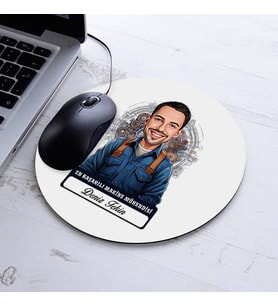 Kişiye Özel Hediye Karikatürlü En Başarılı Erkek Makine Mühendisi Mousepad
