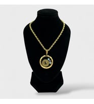 Çelik Çeyrek Altın Takılabilir Nazar Boncuklu Kolye (Gold)