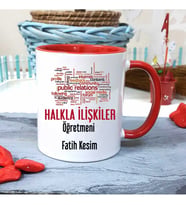 Halkla İlişkiler  Öğretmenine Özel Öğretmenler Günü Hediyesi Kişiye Özel Kupa Ba